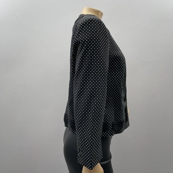 Cabi Polka Dot Blazer Jacket Womens Size 10 Black &‎ White Rayon/Nylon Blend - Picture 11 of 11